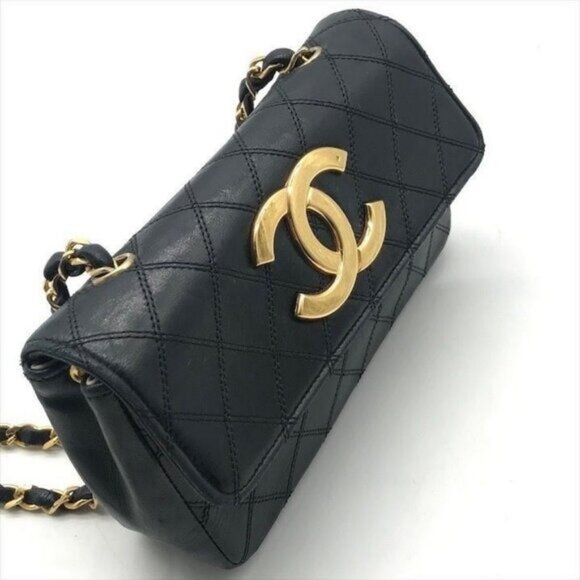 CHANEL 24K Vintage Single Flap Bag Large Coco Quilted Chain Shoulder Bag Purse - Picture 8 of 16